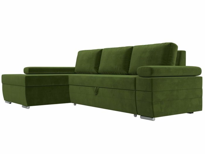 Угловой диван-кровать Канкун зеленого цвета левый угол - лучшие Угловые диваны в INMYROOM