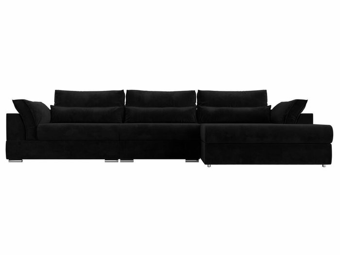 Угловой диван-кровать Пекин Long черного цвета угол правый - купить Угловые диваны по цене 112999.0