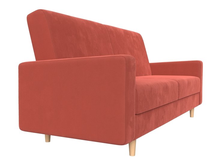 Прямой диван-кровать Бонн кораллового цвета - лучшие Прямые диваны в INMYROOM