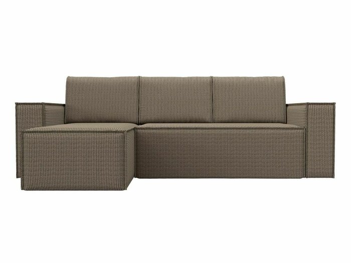 Угловой диван-кровать Куба бежево-коричневого цвета левый угол - купить Угловые диваны по цене 55999.0