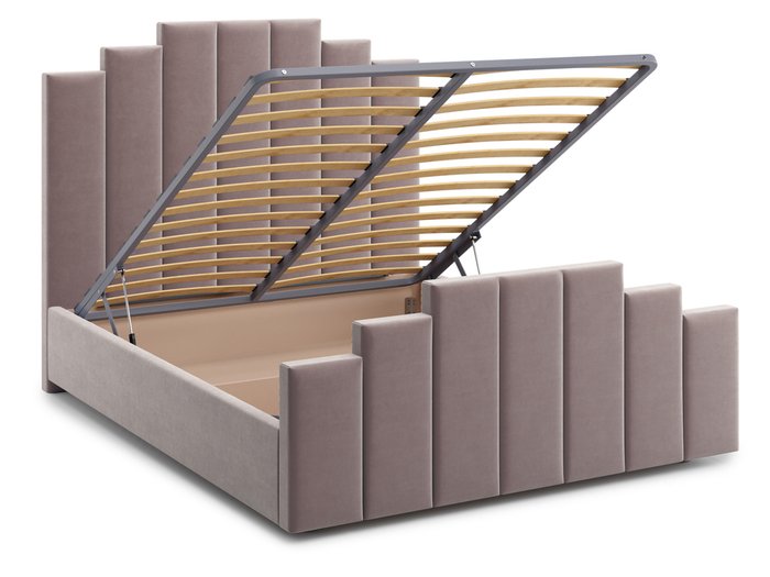 Кровать Velino 140х200 коричневого цвета с подъемным механизмом - лучшие Кровати для спальни в INMYROOM