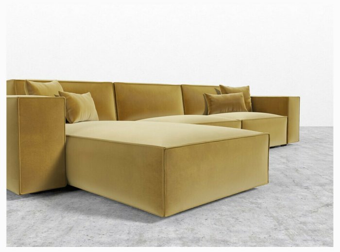 Угловой диван Quadrum горчичного цвета - лучшие Угловые диваны в INMYROOM