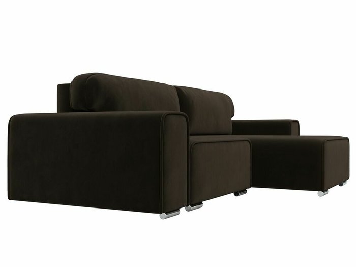 Угловой диван-кровать Лига 029 темно-коричневого цвета правый угол - лучшие Угловые диваны в INMYROOM