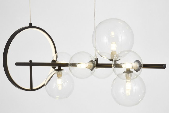 Подвесной светильник Lumina Deco LDP 7033-7 BK+CL - лучшие Подвесные люстры в INMYROOM