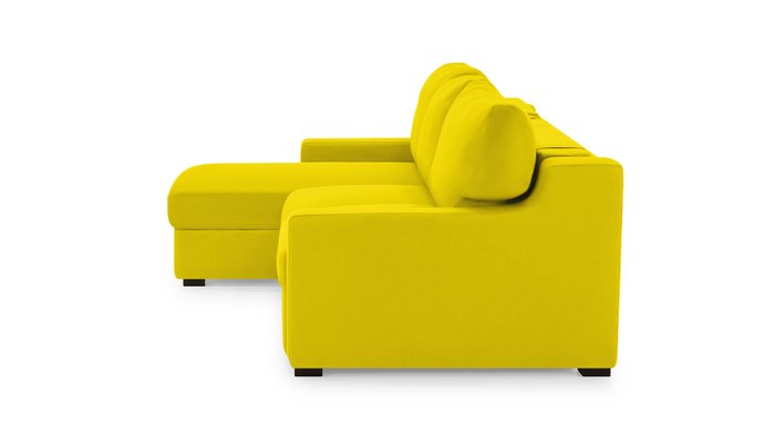 Угловой диван-кровать с оттоманкой Непал желтого цвета - лучшие Угловые диваны в INMYROOM