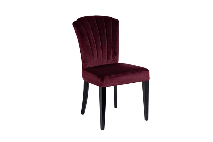 Стул в обивке из велюра бордового цвета  - купить Обеденные стулья по цене 17600.0