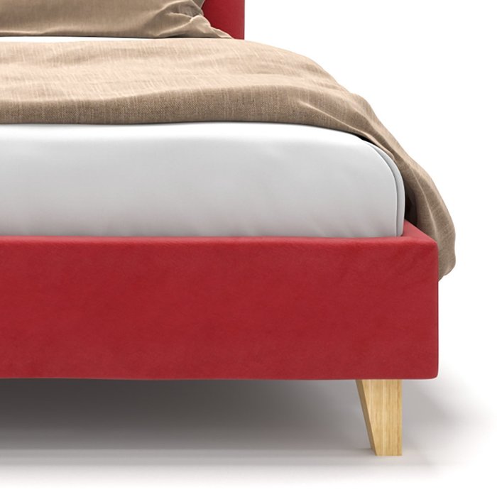 Кровать Emily красного цвета на ножках 140х200 - лучшие Кровати для спальни в INMYROOM