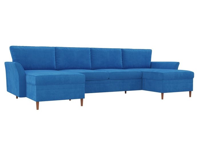 Угловой диван-кровать София темно-голубого цвета