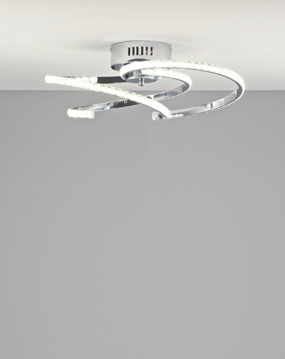 Светодиодная потолочная люстра с пультом Ello бело-серого цвета - купить Потолочные люстры по цене 10390.0