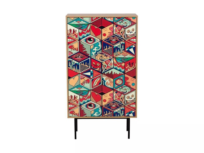 Шкаф Boho коричневого цвета на металлических ножках