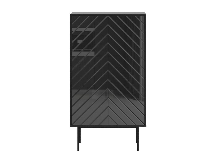 Шкаф двухдверный Boho со стеклянным фасадом черного цвета - купить Комоды по цене 47500.0