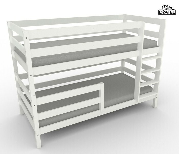 Двухъярусная кроватка Марта 80х180 белого цвета - купить Двухъярусные кроватки по цене 21194.0