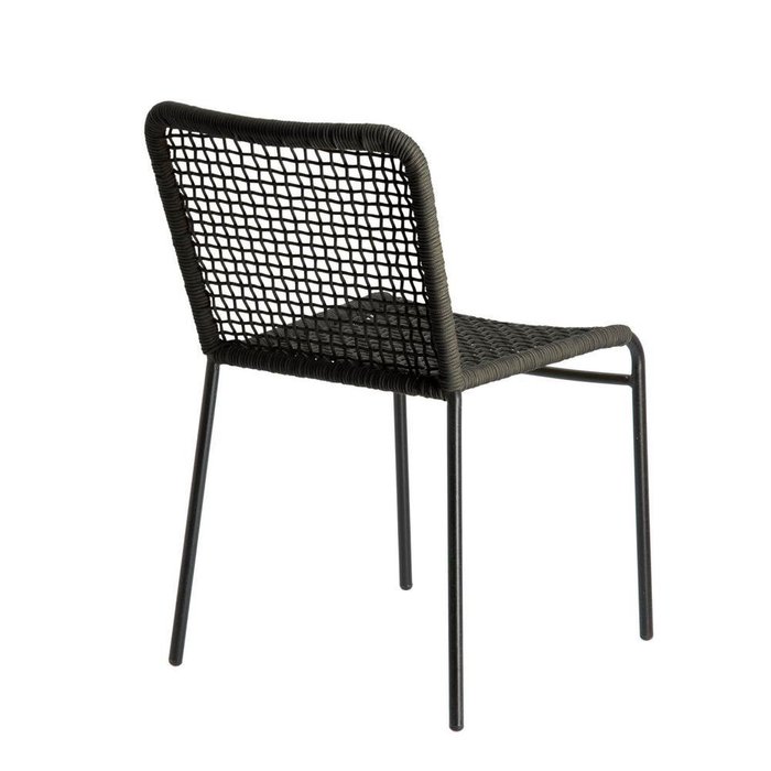 Стул Mandyra metal grey rope black черного цвета - лучшие Обеденные стулья в INMYROOM