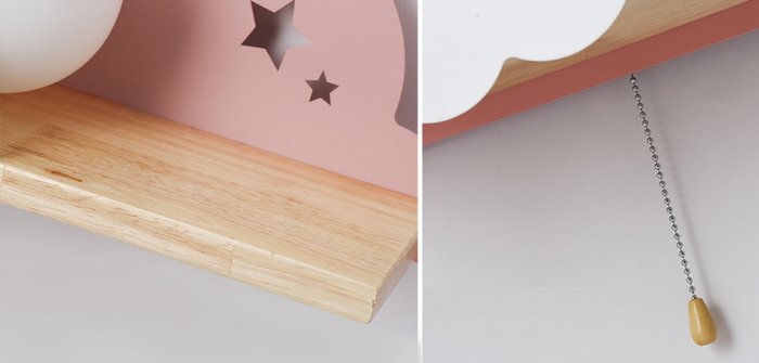 Бра с полкой Серое Облако Wall Lamp Gray Cloud - лучшие Бра и настенные светильники в INMYROOM