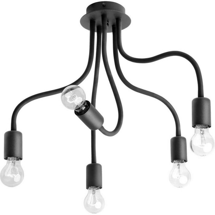 Потолочная люстра Flex на пять лампочек чёрного цвета - купить Потолочные светильники по цене 16140.0