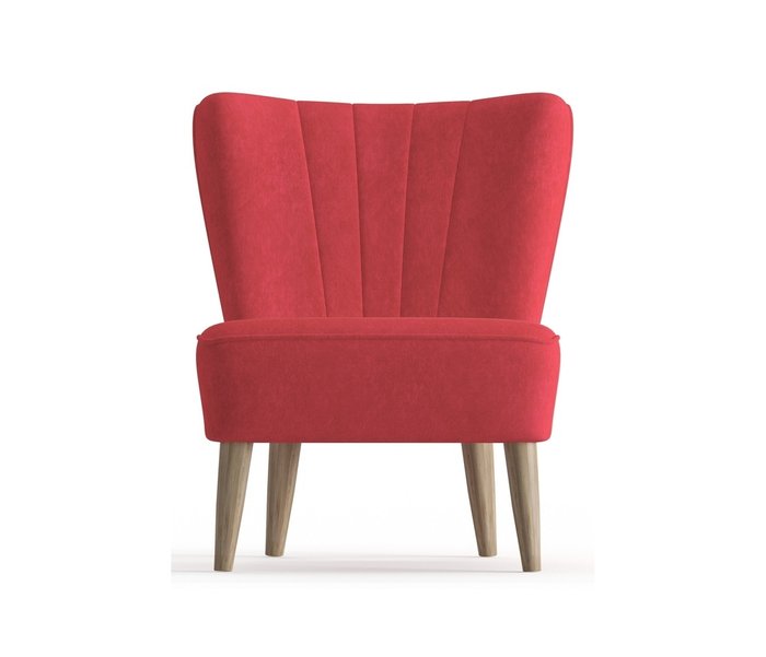 Кресло Пальмира в обивке из вельвета красного цвета - купить Интерьерные кресла по цене 16490.0