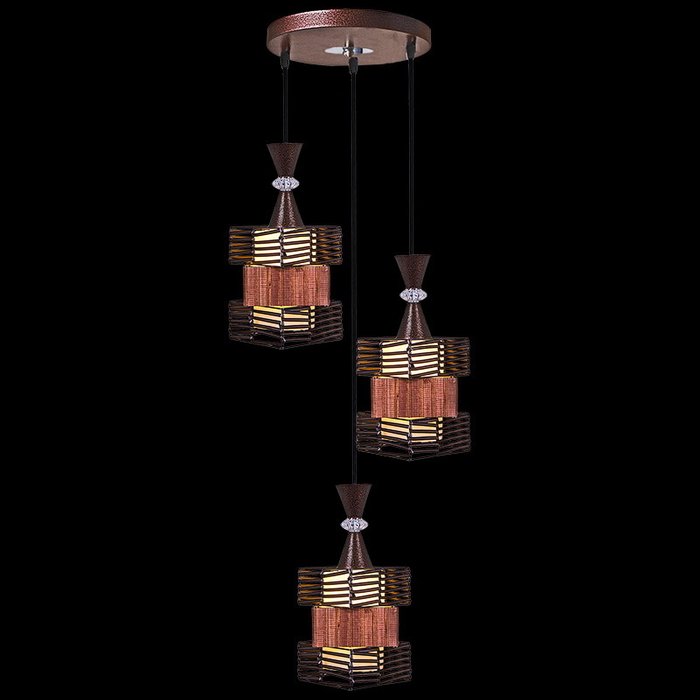 Подвесной светильник 02254-0.4-03 (пластик, цвет коричневый) - лучшие Подвесные светильники в INMYROOM