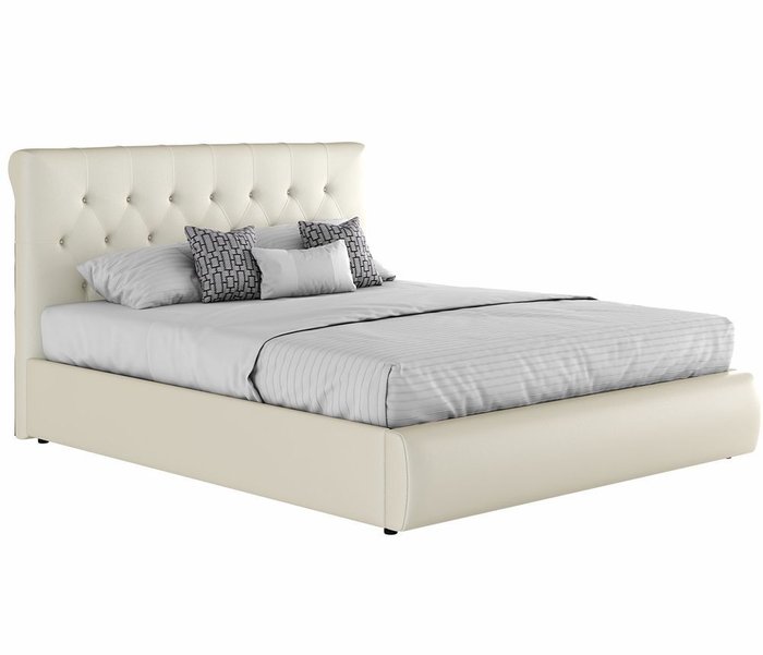 Кровать Амели 180х200 белого цвета с матрасом