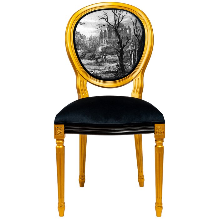 Стул Замок Мадрид Март черно-золотого цвета - купить Обеденные стулья по цене 32000.0