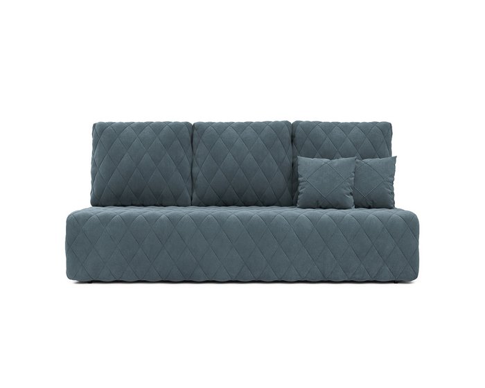 Диван-кровать Роял в обивке из велюра серо-синего цвета - купить Прямые диваны по цене 41990.0