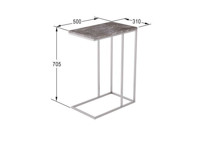 Стол придиванный Агами серый мрамор - купить Кофейные столики по цене 5920.0
