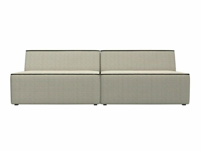 Прямой модульный диван Монс серо-бежевого цвета с коричневым кантом - купить Прямые диваны по цене 43999.0