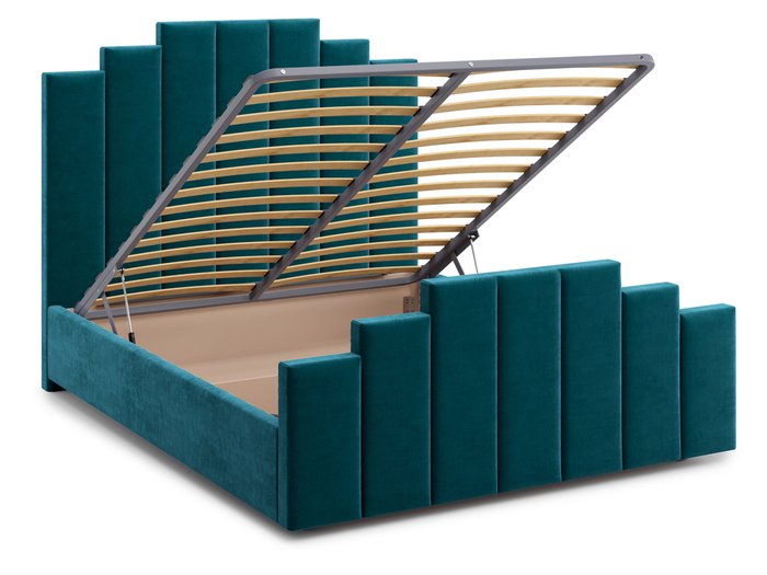 Кровать Velino 180х200 сине-зеленого цвета с подъемным механизмом - лучшие Кровати для спальни в INMYROOM