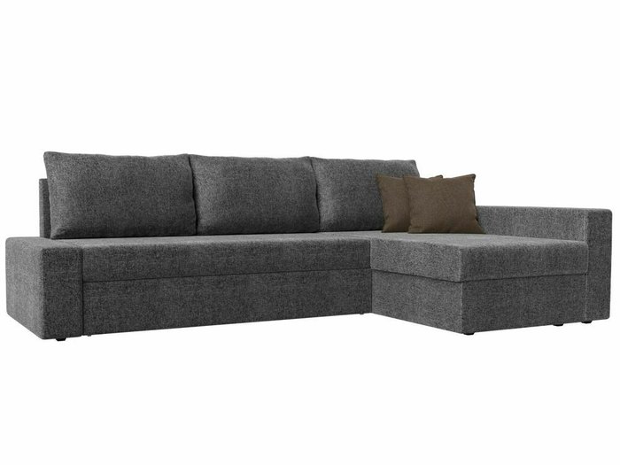 Угловой диван-кровать Версаль серого цвета правый угол