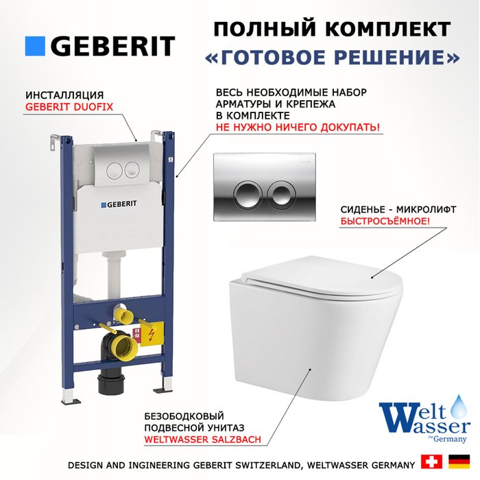 Комплект 3 в 1 инсталляция Duofix