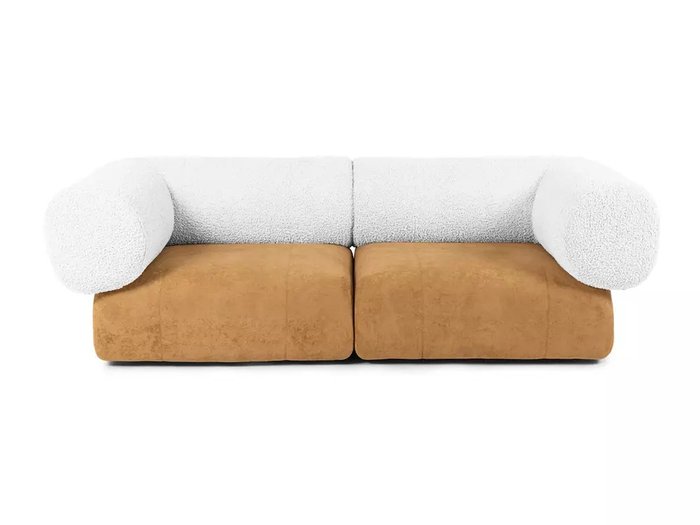 Модульный диван Trevi коричнево-белого цвета - купить Прямые диваны по цене 129900.0