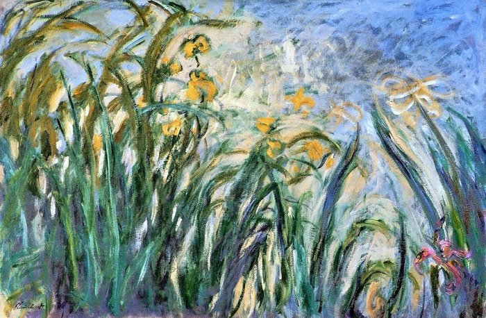 Картина (репродукция, постер): Yellow Irises and Malva, 1914-17 - Клод Моне