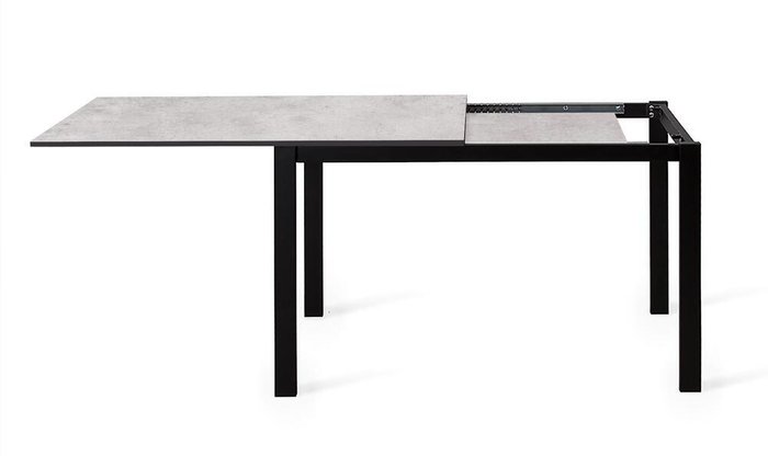 Раздвижной обеденный стол DikLine L110 бело-черного цвета - лучшие Обеденные столы в INMYROOM Раздвижной обеденный стол DikLine L110 бело-черного цвета - лучшие Обеденные столы в INMYROOM