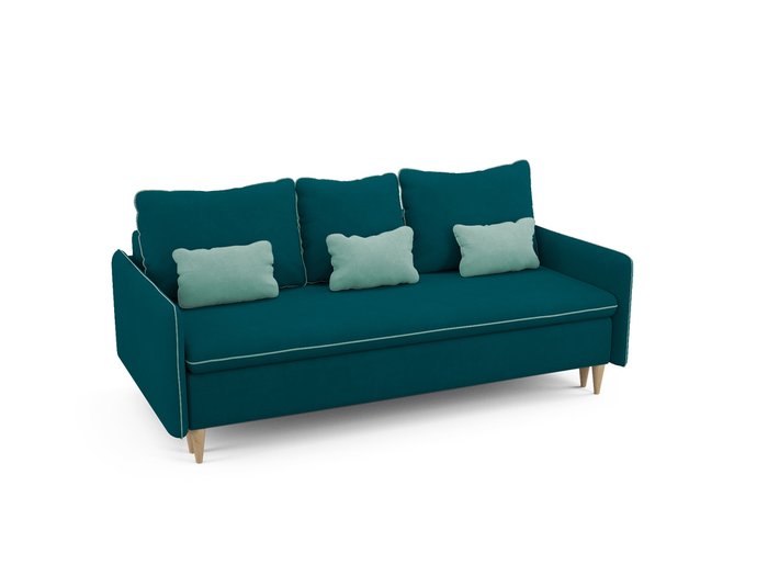 Диван-кровать Ron ссине-зеленого цвета - купить Прямые диваны по цене 60700.0