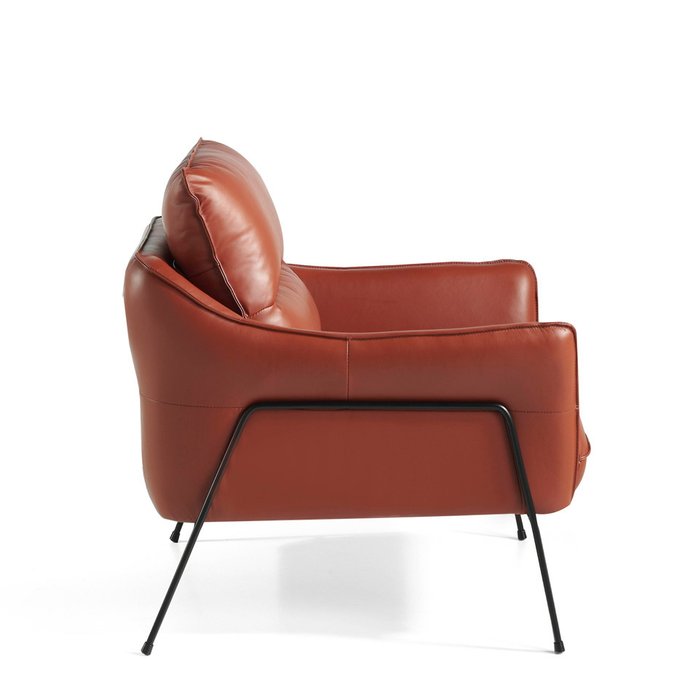 Кресло кожаное  светло-коричневого цвета - лучшие Интерьерные кресла в INMYROOM