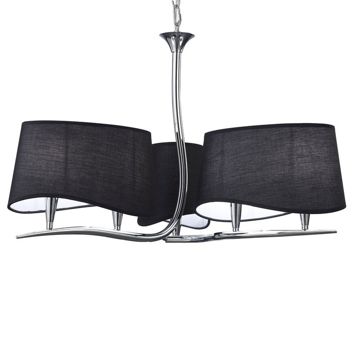 Подвесная люстра Ninette Satin Nickel 1910 (ткань, цвет черный) - купить Подвесные люстры по цене 42153