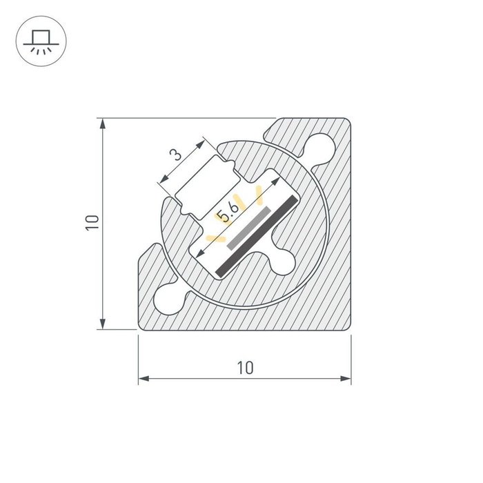 Профиль для ленты SL-Kant 055323 (алюминий) - купить Профили для светодиодных лент по цене 2397