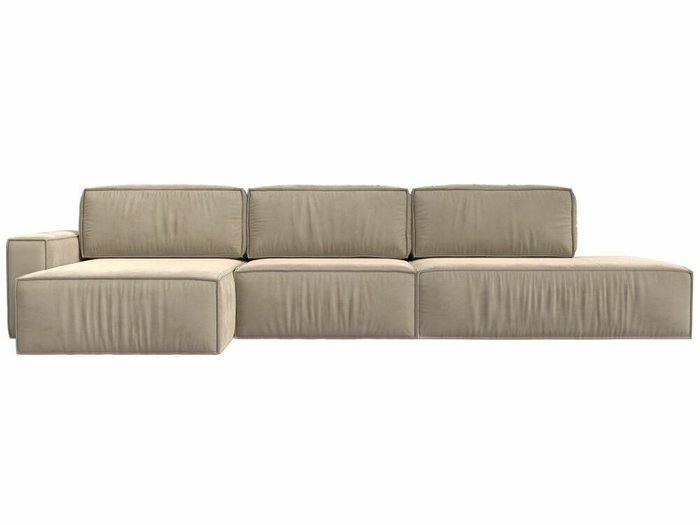Угловой диван-кровать Прага модерн лонг бежевого цвета левый угол - купить Угловые диваны по цене 105999.0