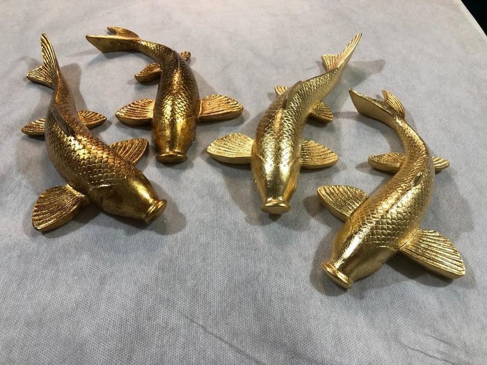 Настенный декор Fish золотого цвета - купить Декор стен по цене 1800.0