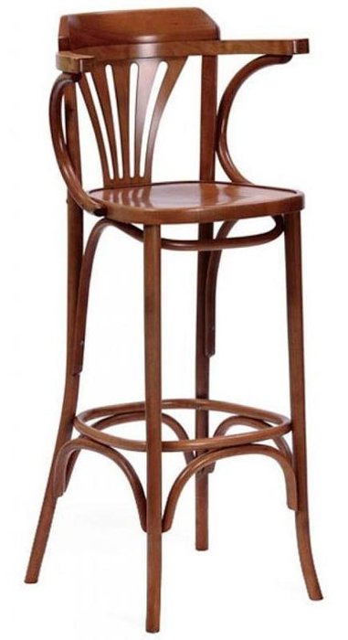 Барный стул Катрин с подлокотниками и каркасом из массива бука цвета орех