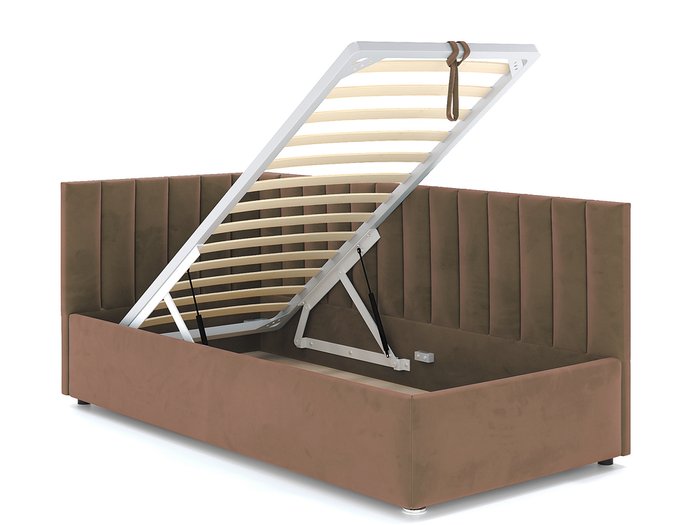 Кровать Negga Mellisa 90х200 коричневого цвета с подъемным механизмом левая - лучшие Кровати для спальни в INMYROOM