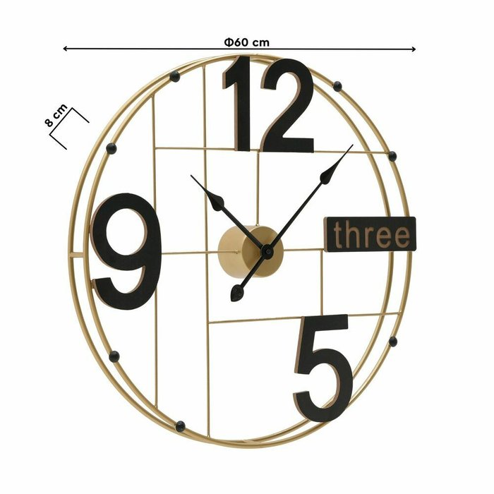 Часы настенные черно-золотого цвета - купить Часы по цене 14200.0