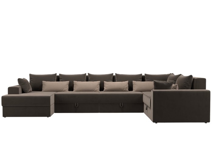 Угловой диван-кровать Мэдисон коричнево-бежевого цвета - купить Угловые диваны по цене 82990.0