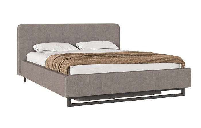 Кровать Квадро 160х200 серо-бежевого цвета