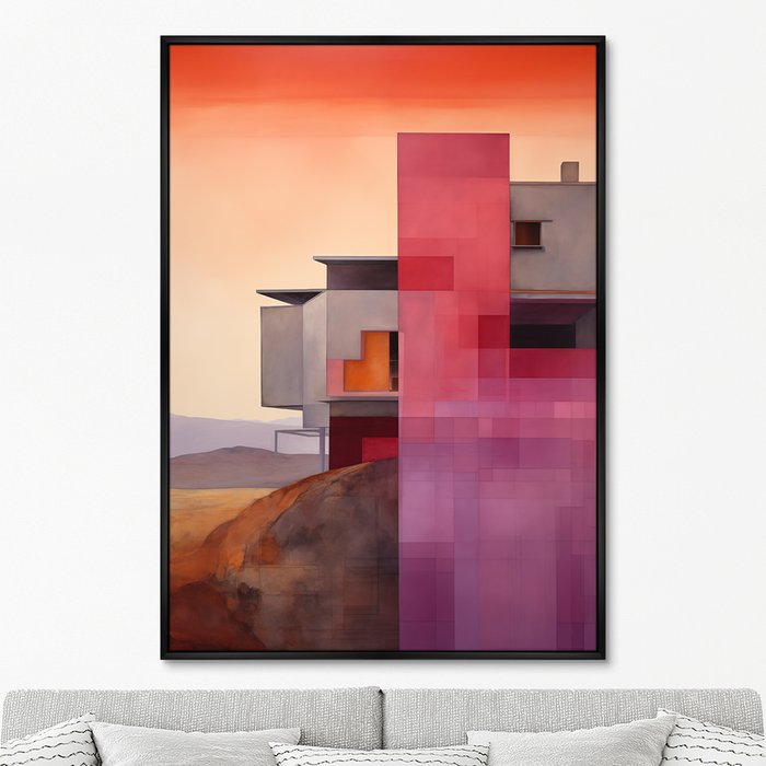 Репродукция картины Buildings, after sunset, No 2, 2024г. - купить Картины по цене 24999.0