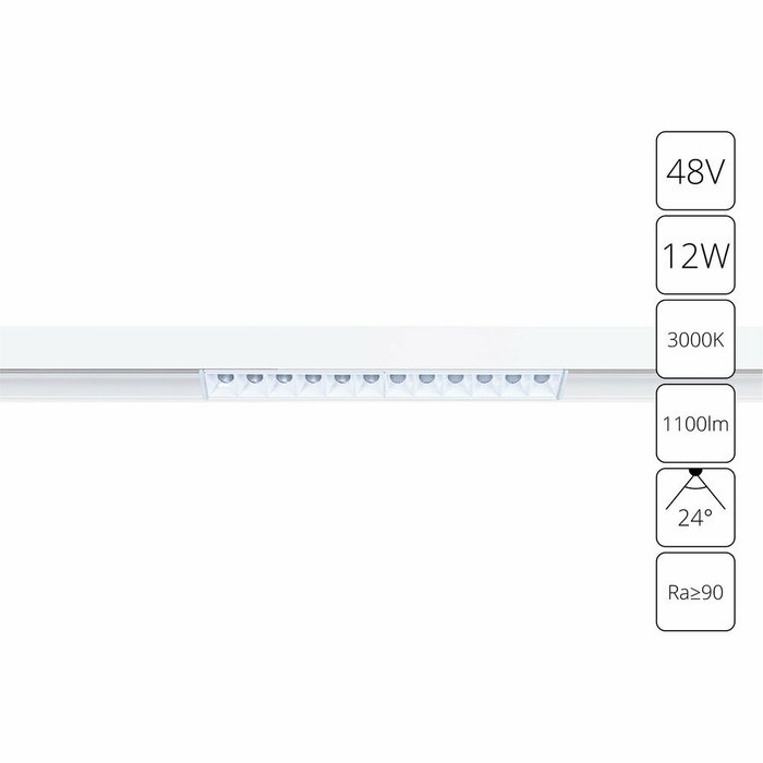 Магнитный трековый светильник Linea белого цвета