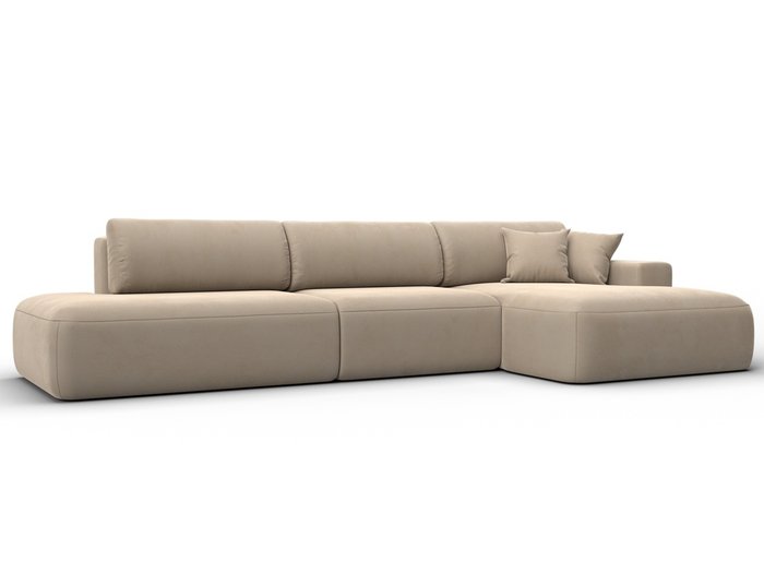 Угловой диван-кровать Лига 036 Модерн Лонг бежевого цвета правый угол