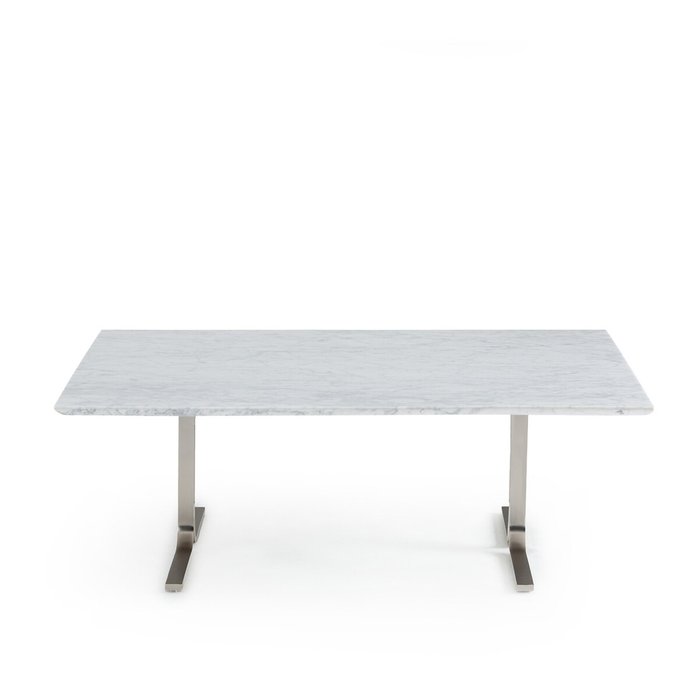 Столик журнальный квадратный из мрамора и металла Belno белого цвета - купить Журнальные столики по цене 120697.0