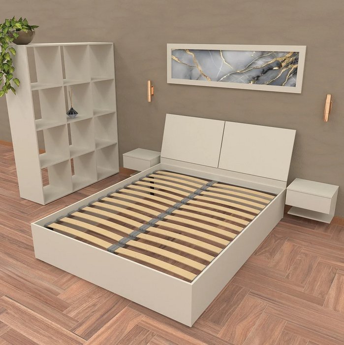 Кровать Рассвет 180х200 цвета сатин без подъемного механизма - лучшие Кровати для спальни в INMYROOM Кровать Рассвет 180х200 цвета сатин без подъемного механизма - лучшие Кровати для спальни в INMYROOM