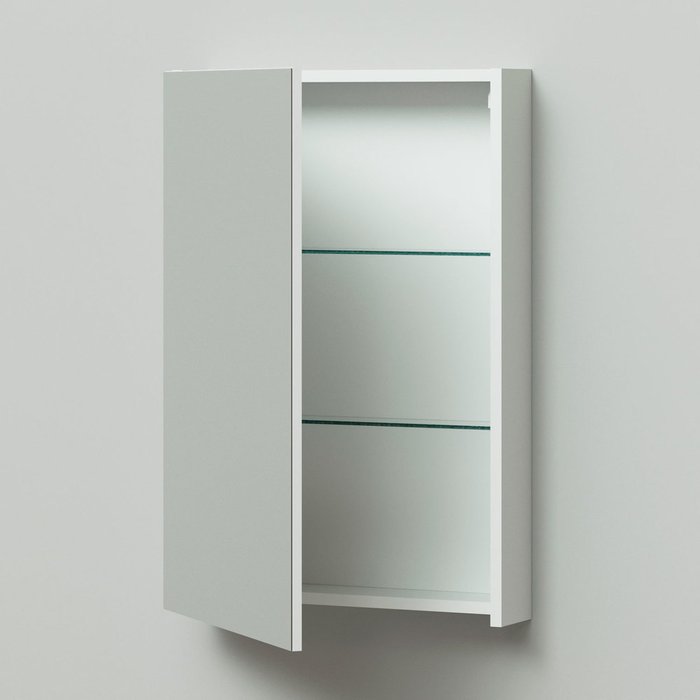 Зеркальный шкаф Александра 50 белого цвета - лучшие Полки в INMYROOM