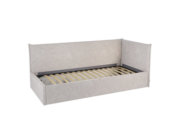 Кровать Квест 90х200 серо-бежевого цвета с подъемным механизмом - купить Кровати для спальни по цене 27790.0
